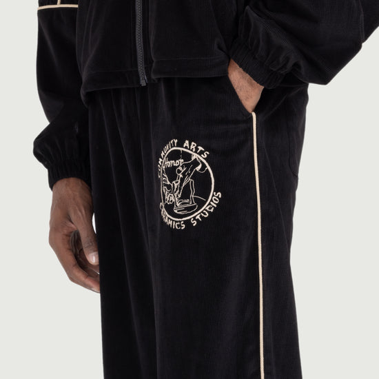 Piping Track Pant - Black