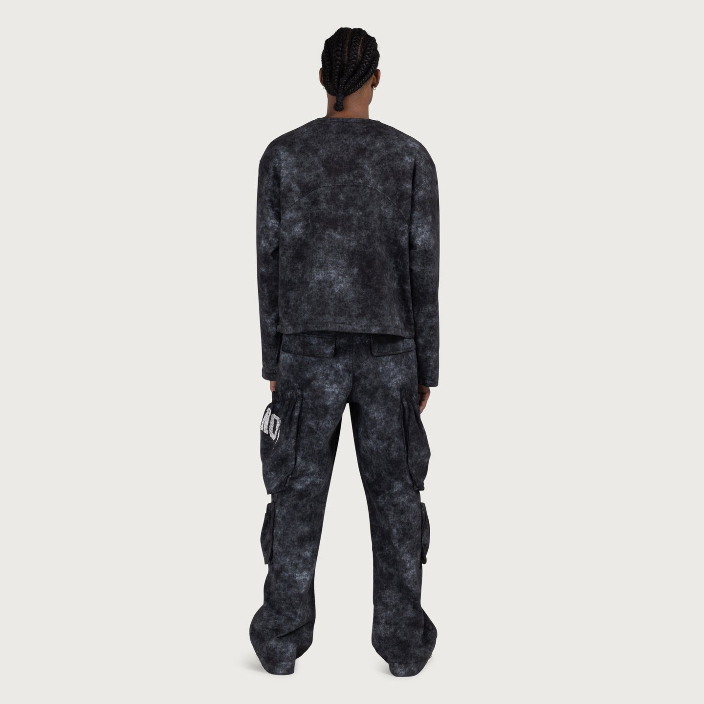 Twill Cargo Wide Leg - Black