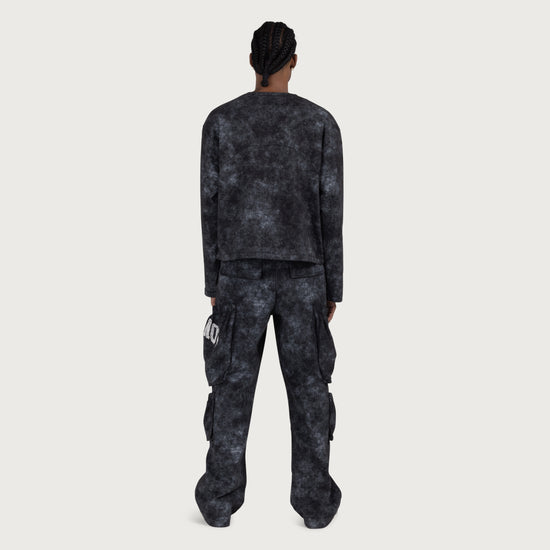 Twill Cargo Wide Leg - Black