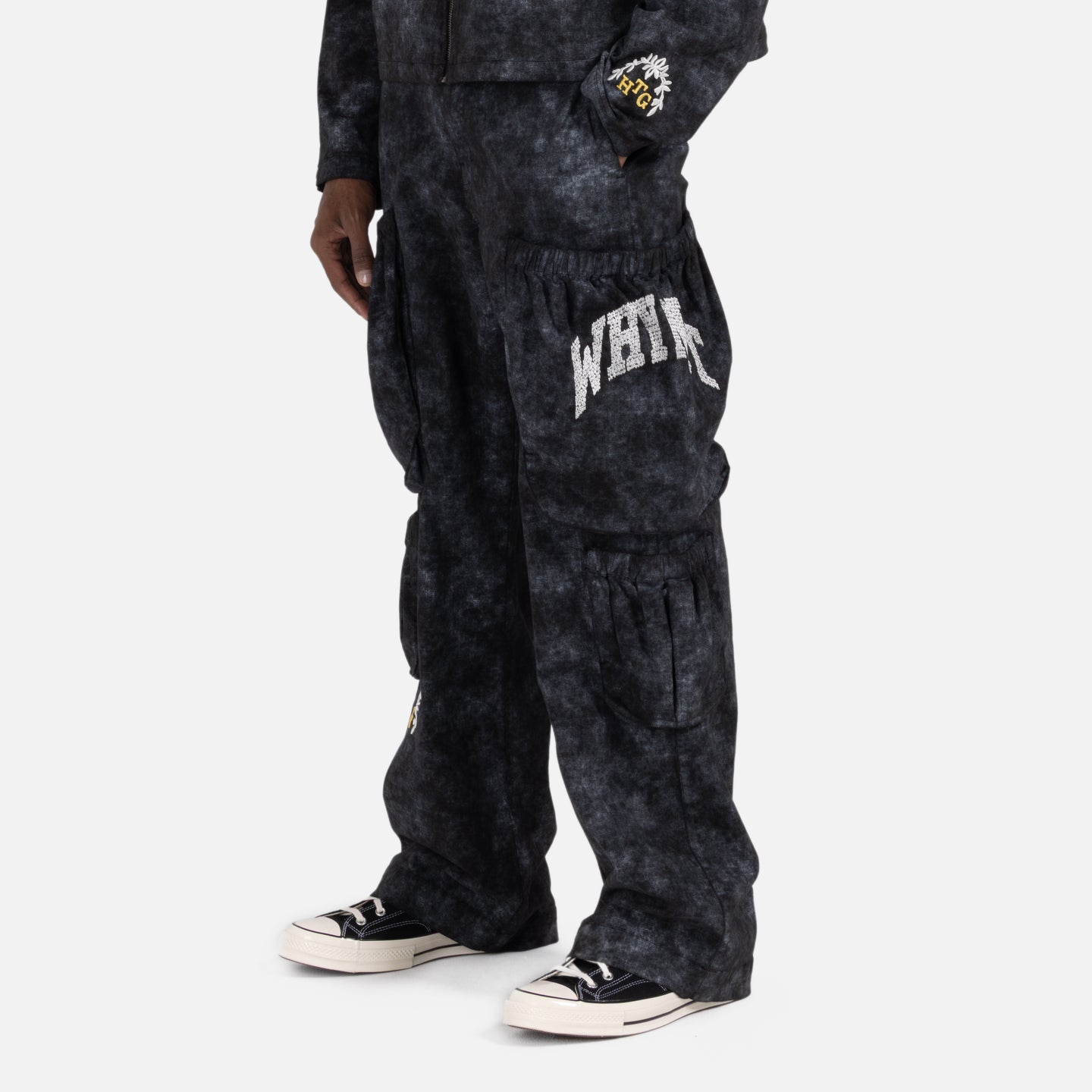 Twill Cargo Wide Leg - Black
