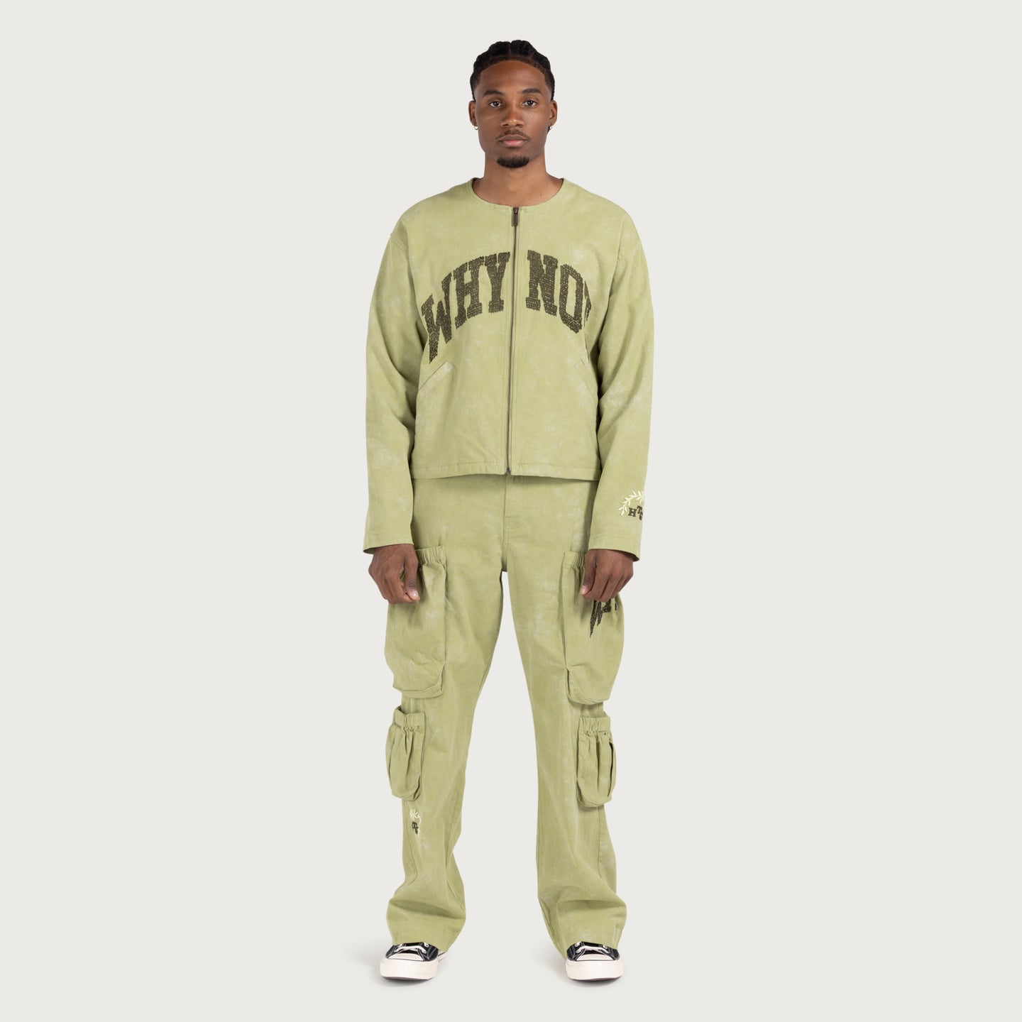 Twill Cargo Wide Leg - Green