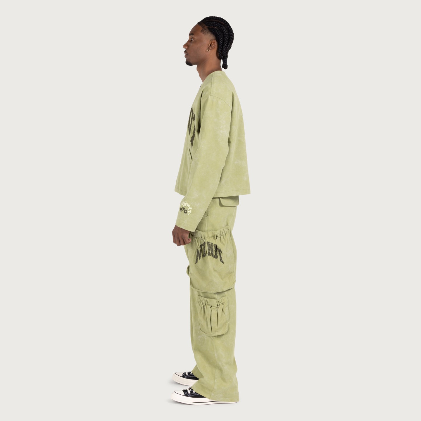 Twill Cargo Wide Leg - Green