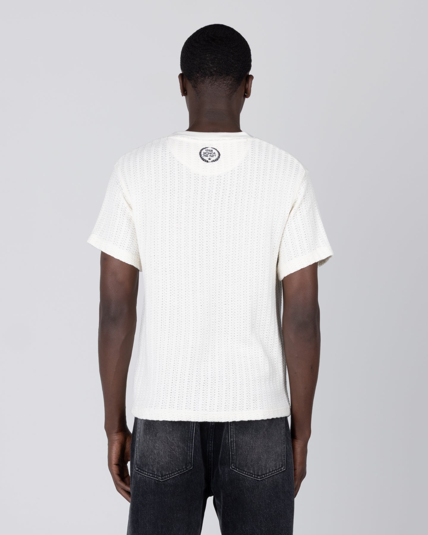 Cable Knit Tee - Bone