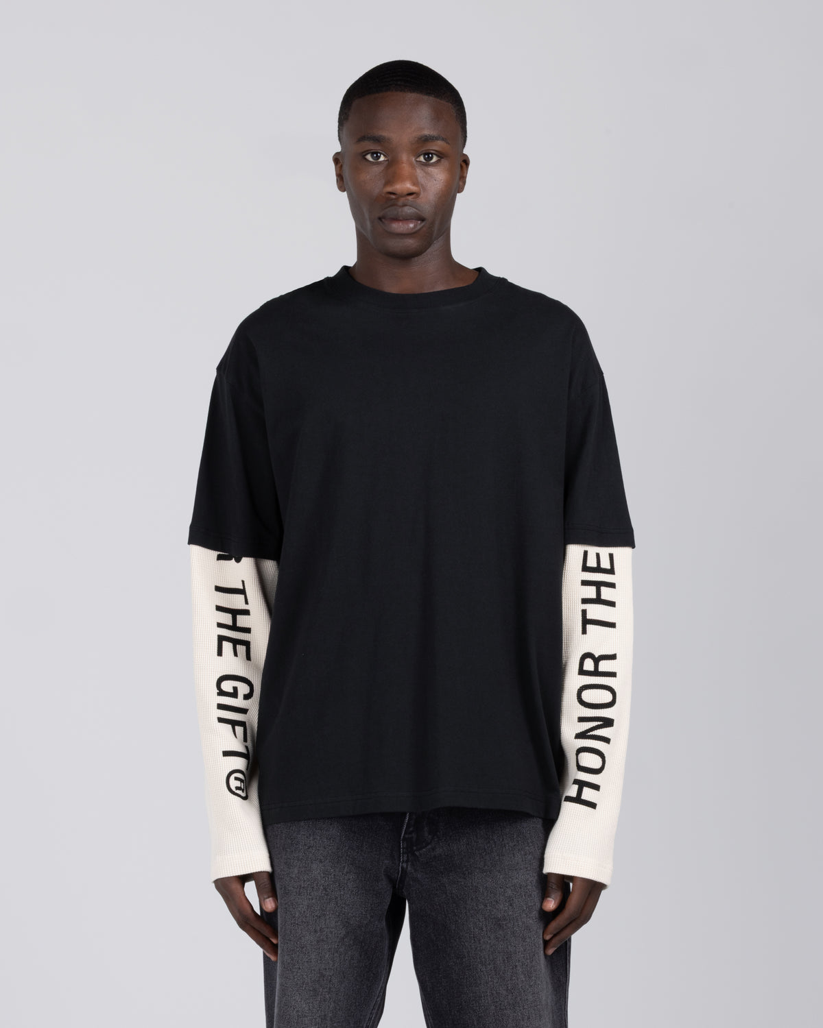 Honor Double Sleeve Tee - Black
