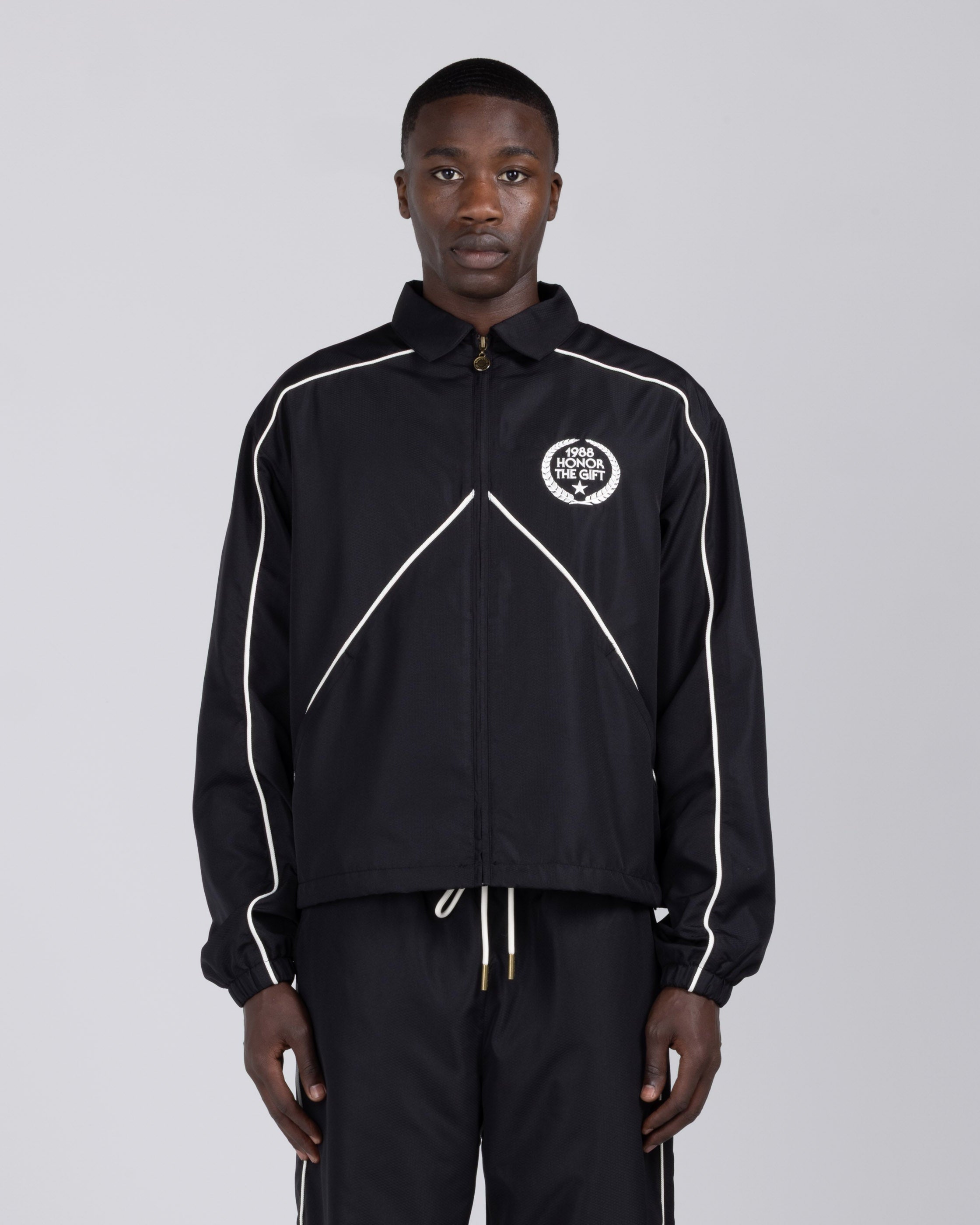 Honeycomb Ripstop Track Jacket - Black