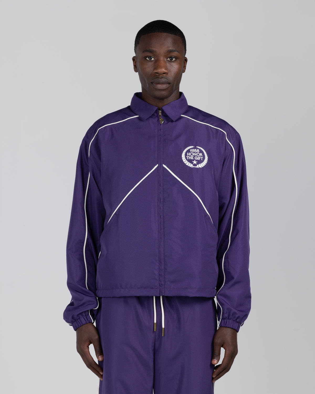 Honeycomb Ripstop Track Jacket - Purple