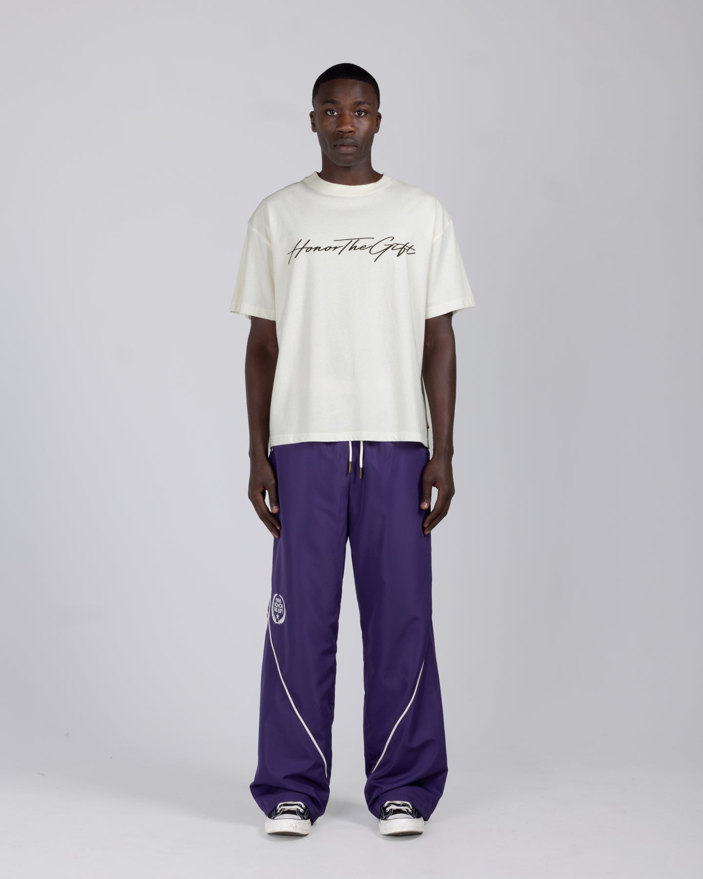 Script Tee - Bone