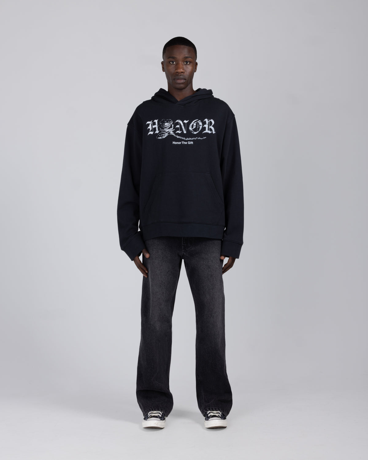 Fallen Rose Hoodie - Black