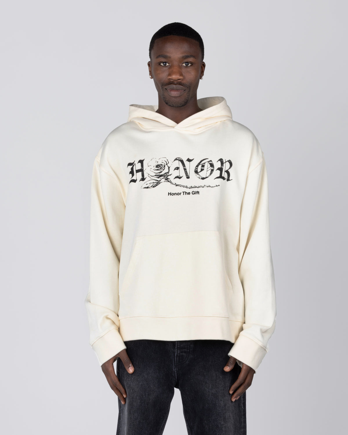 Fallen Rose Hoodie - Bone