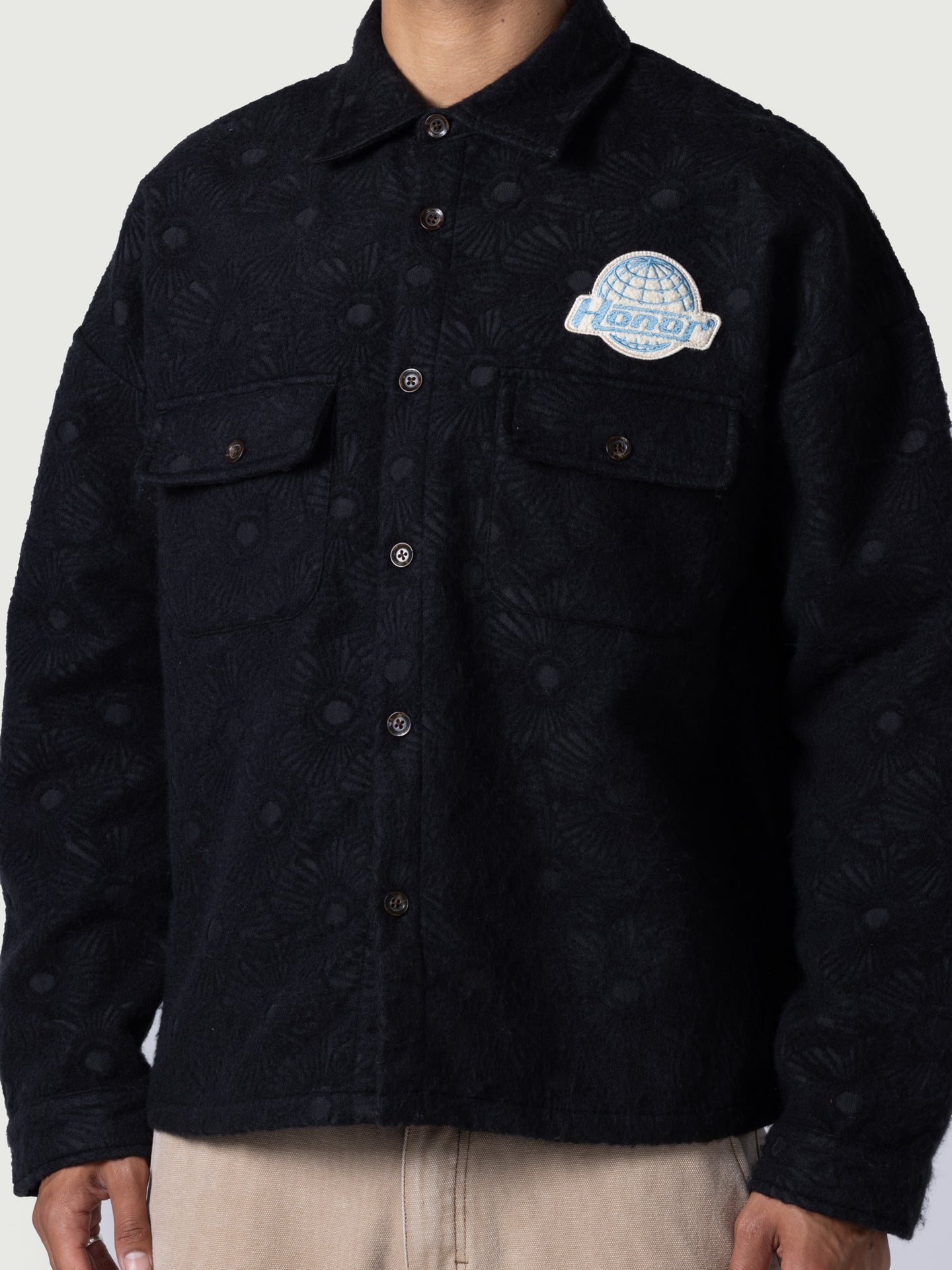 Floral Cover Shirt - Black