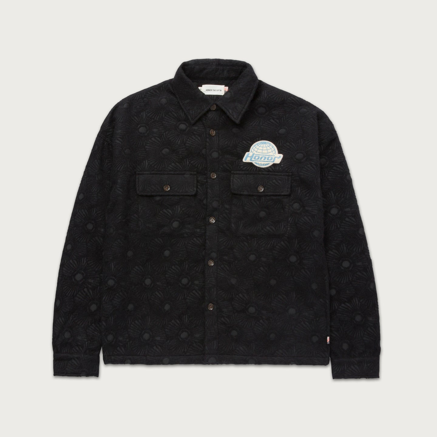 Floral Cover Shirt - Black