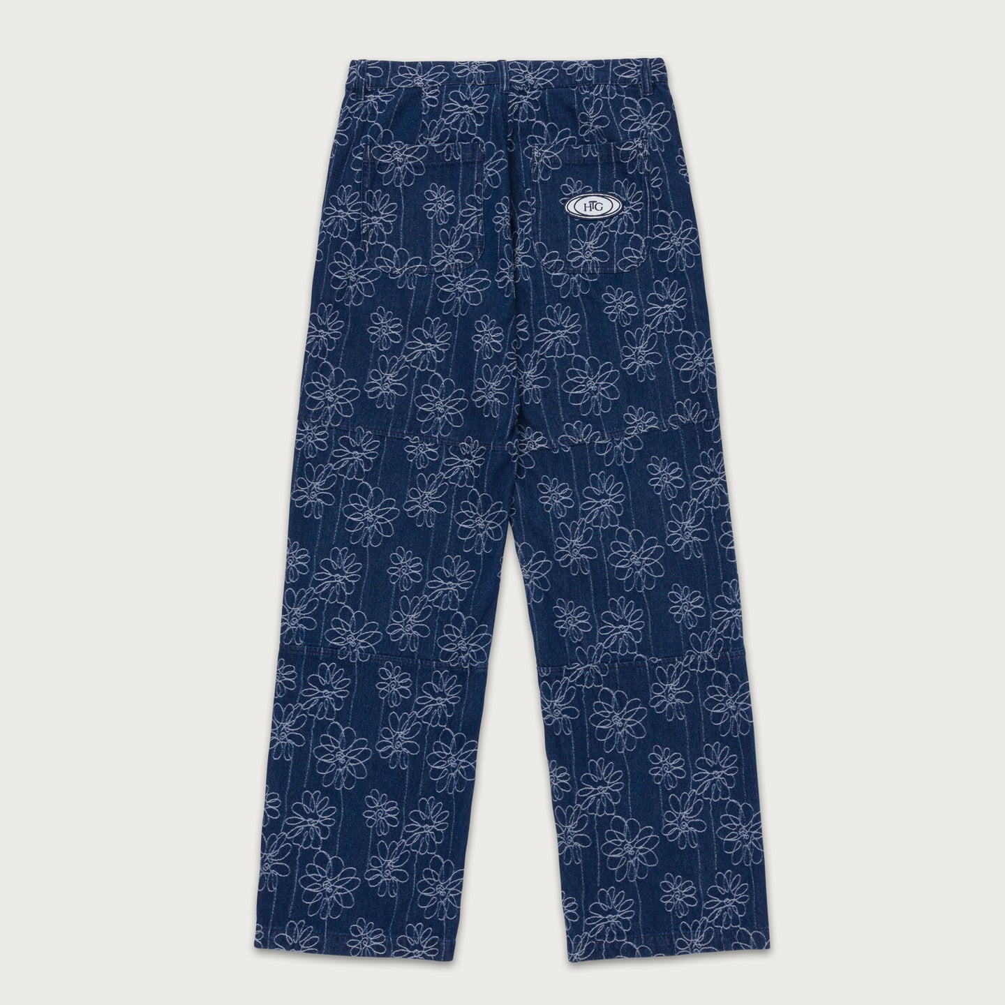 Flower Jacquard Pant - Indigo