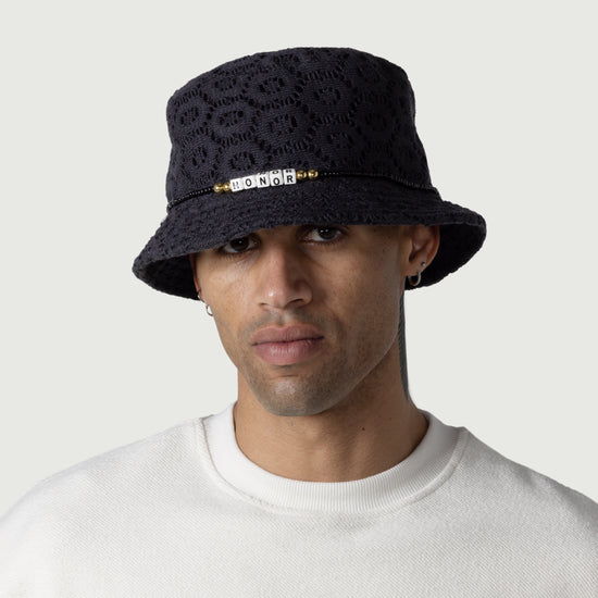 Friendship Crochet Bucket Hat - Black