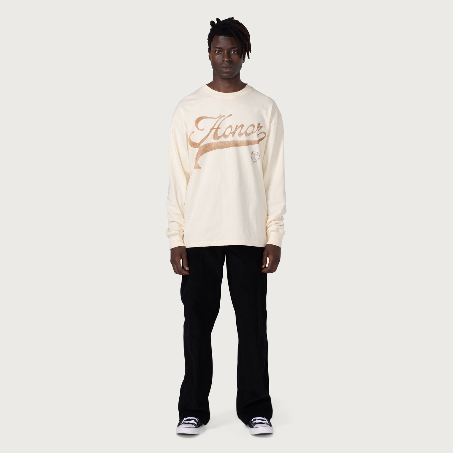 Holiday Script L/S T-Shirt - Bone