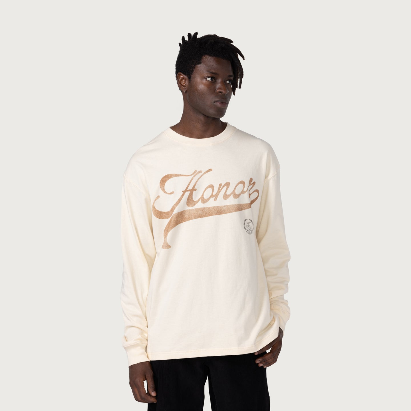 Holiday Script L/S T-Shirt - Bone