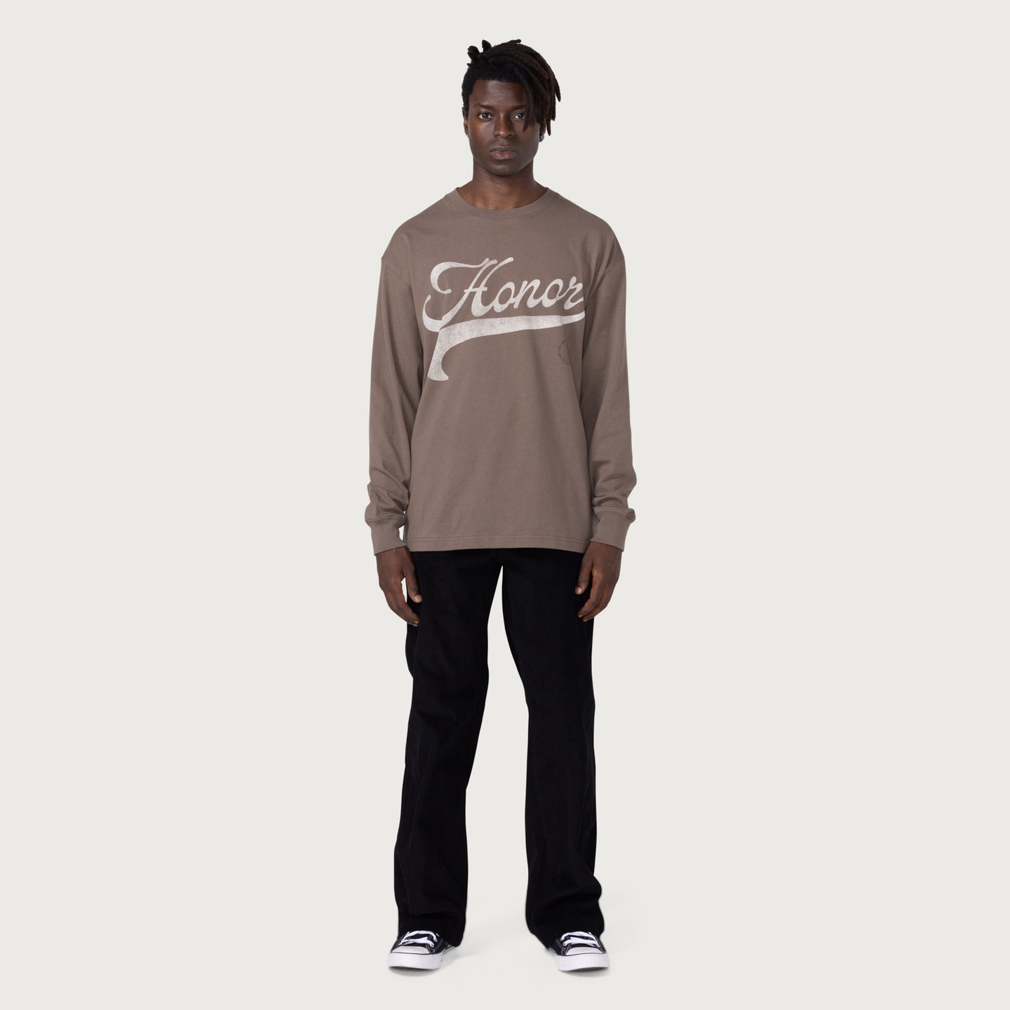 Holiday Script L/S T-Shirt - Grey