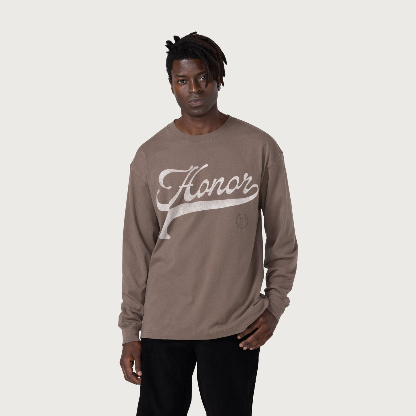 Holiday Script L/S T-Shirt - Grey