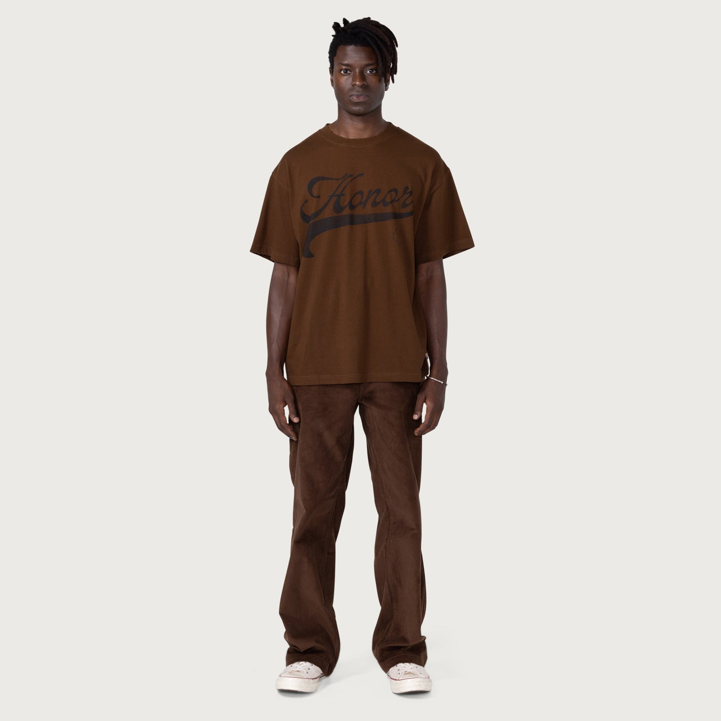 Holiday Script T-Shirt - Brown