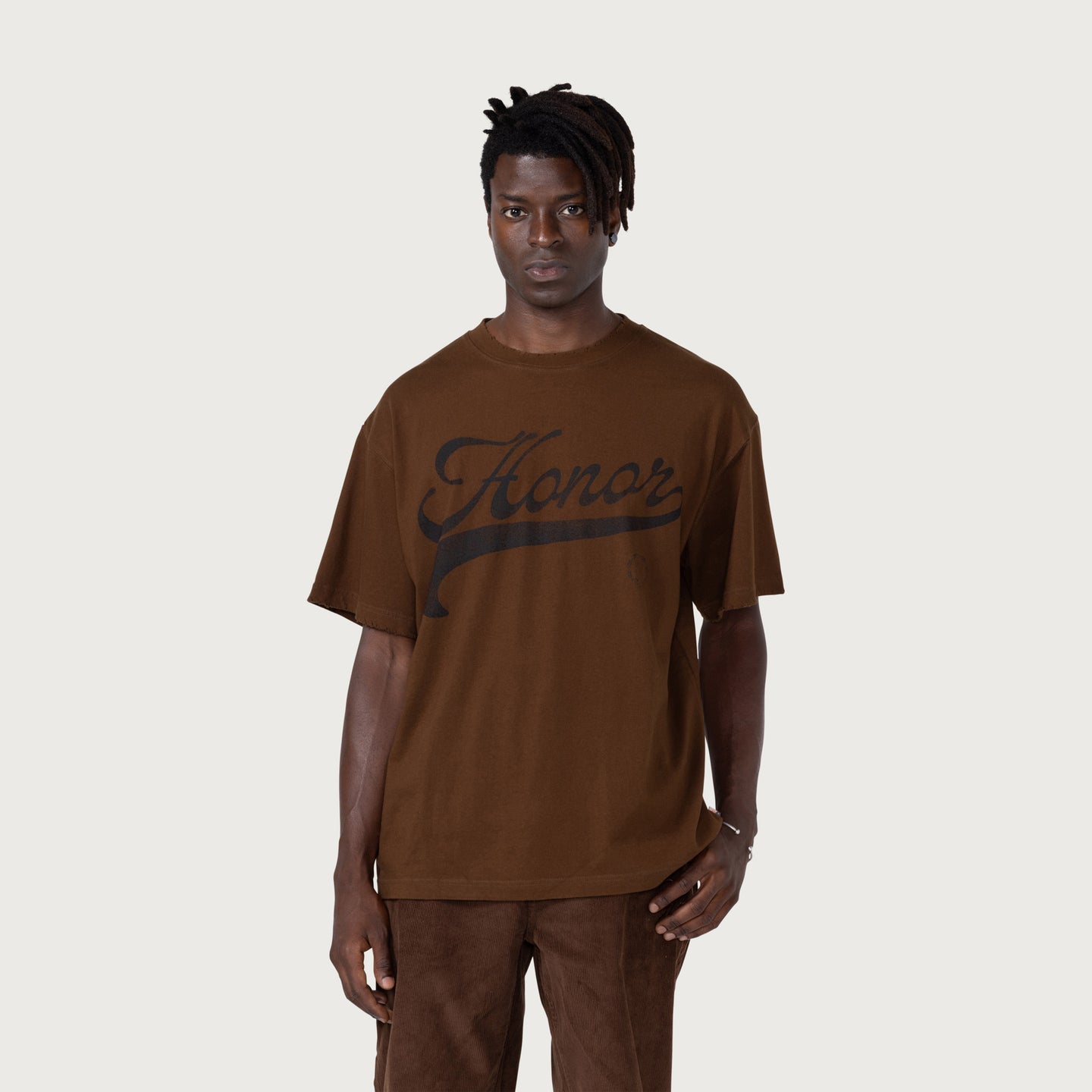 Holiday Script T-Shirt - Brown