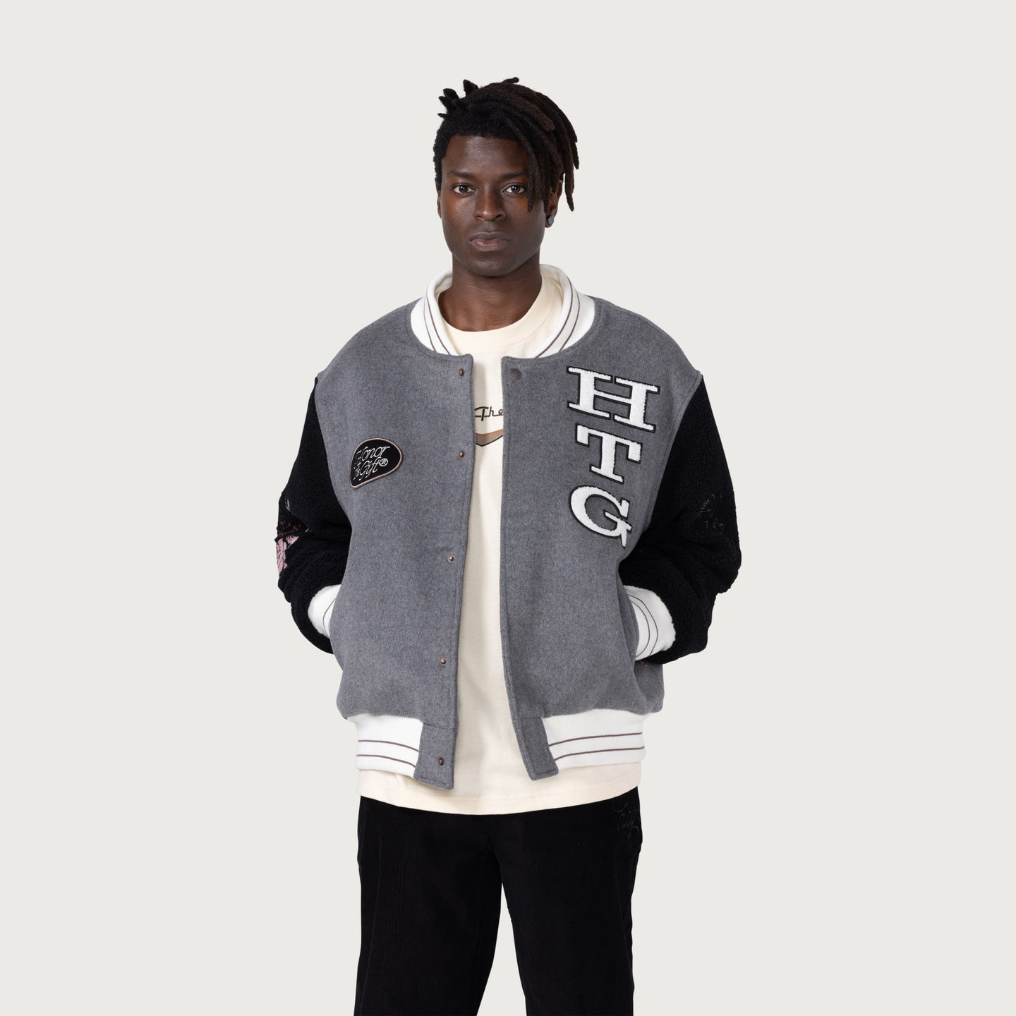 HTG® Letterman Jacket - Grey