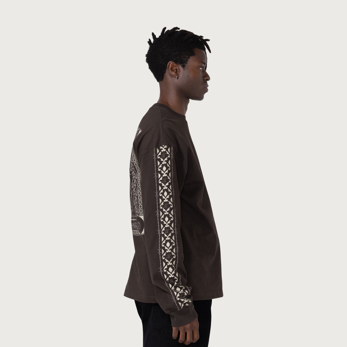 HTG® Pattern L/S T-Shirt - Black