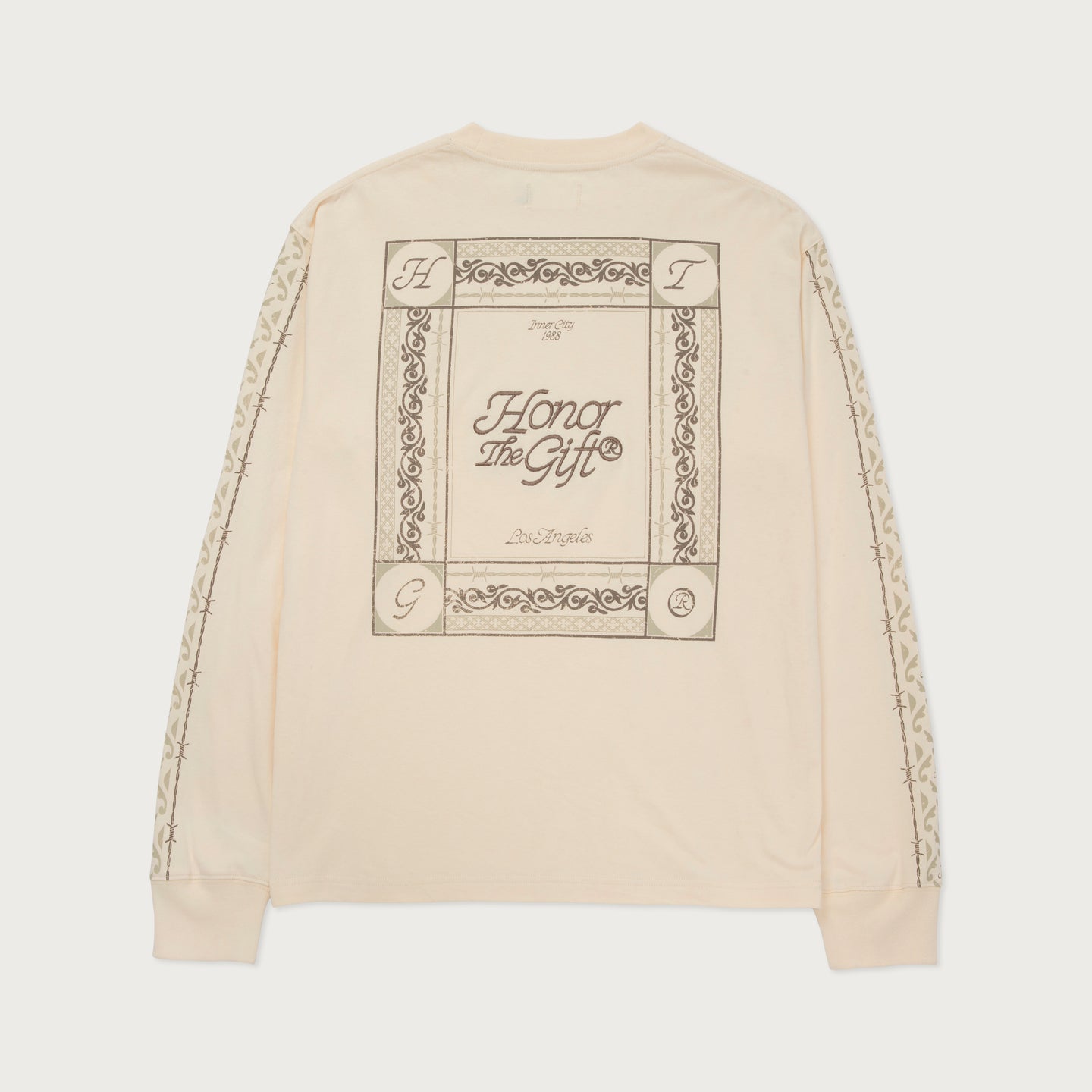 HTG® Pattern L/S T-Shirt - Bone