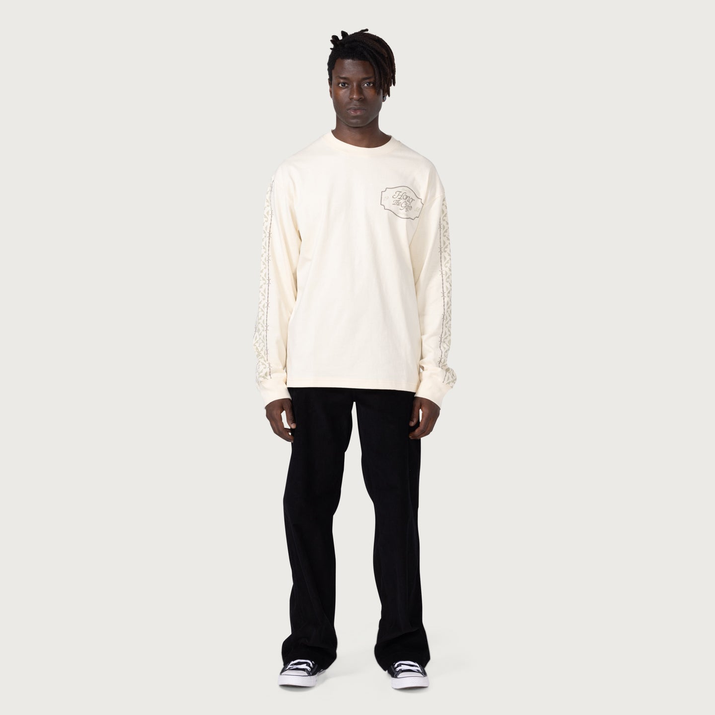 HTG® Pattern L/S T-Shirt - Bone