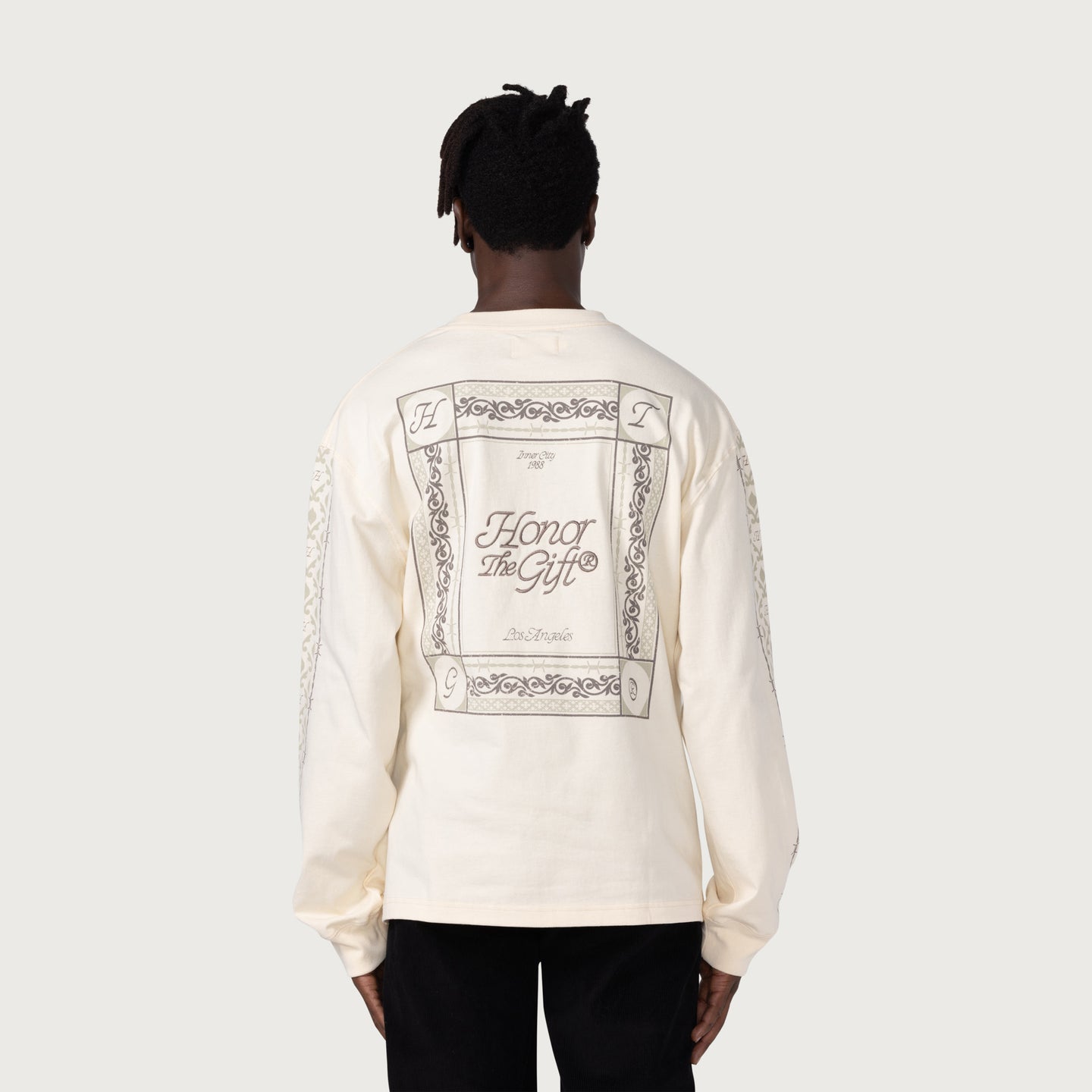 HTG® Pattern L/S T-Shirt - Bone