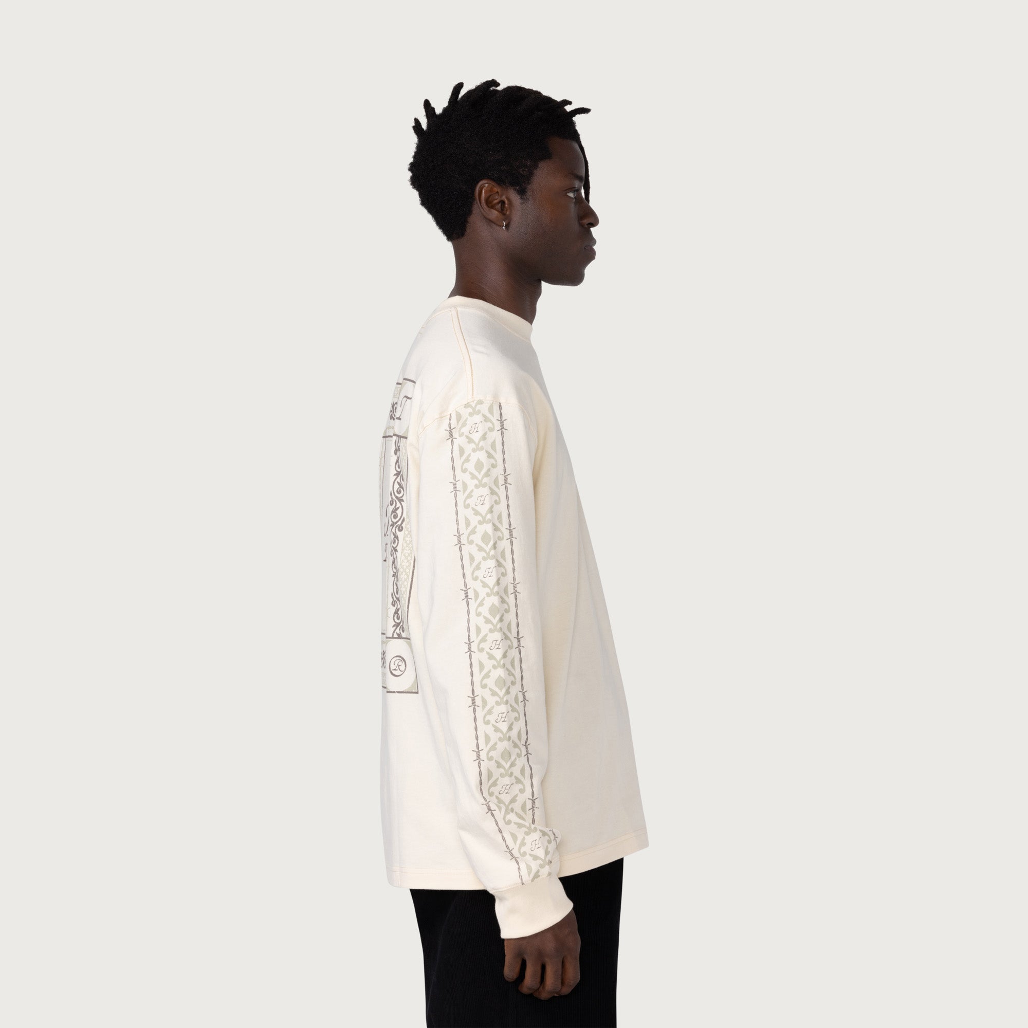 HTG® Pattern L/S T-Shirt - Bone