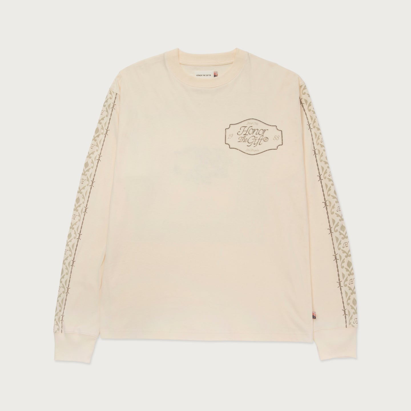 HTG® Pattern L/S T-Shirt - Bone