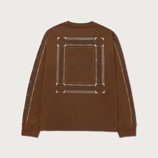 HTG® Pattern L/S T-Shirt - Brown