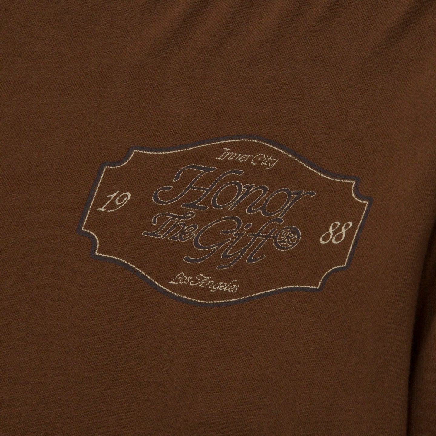 HTG® Pattern L/S T-Shirt - Brown