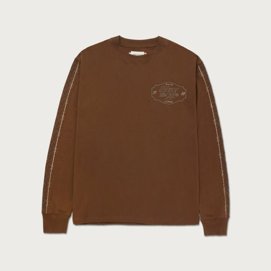 HTG® Pattern L/S T-Shirt - Brown