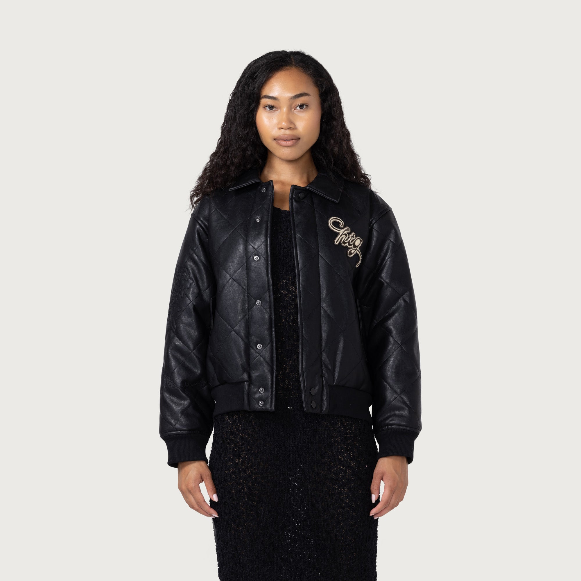 Womens Quilted Bomber - Black – Honor The Gift