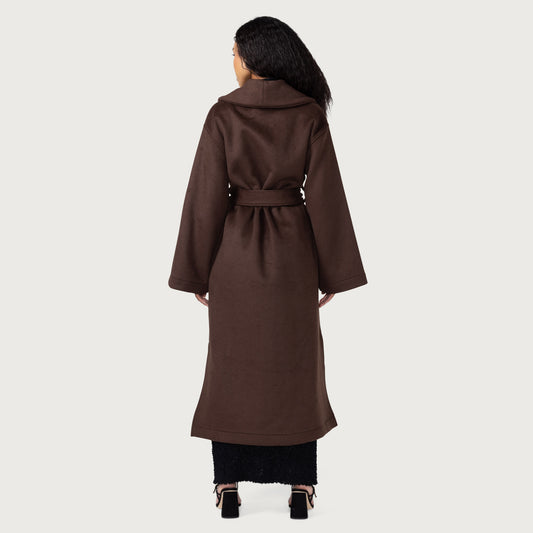 Womens Robe Coat - Brown