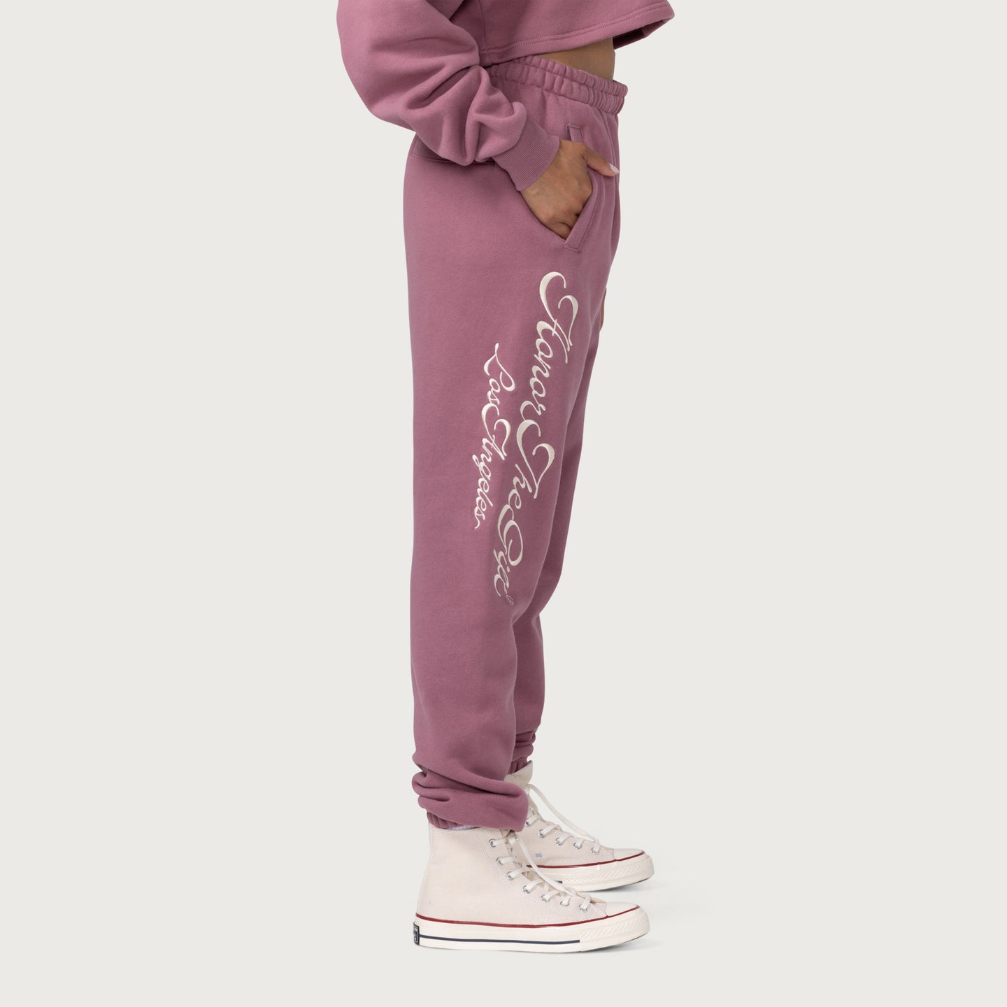 Womens Fleece Sweatpant - Mauve