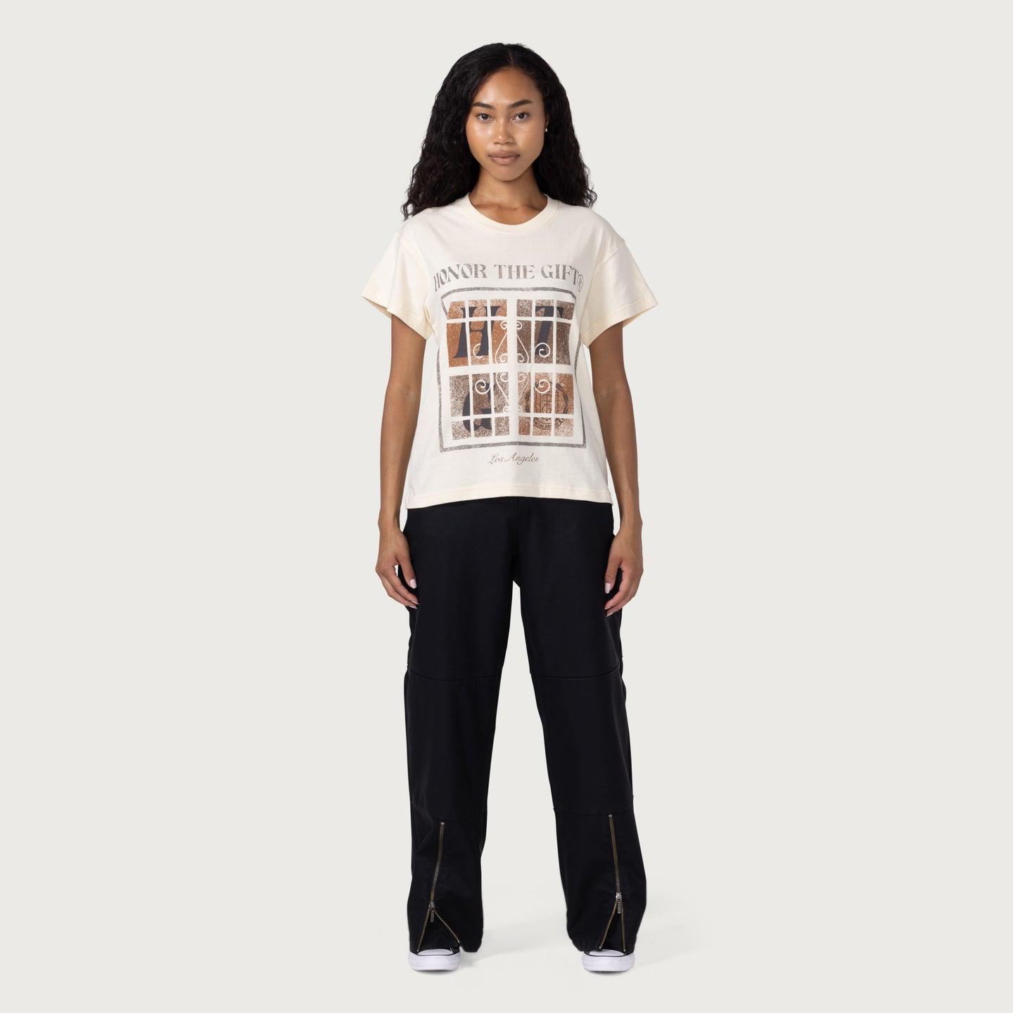 Womens HTG® Window Knit T-Shirt - Bone