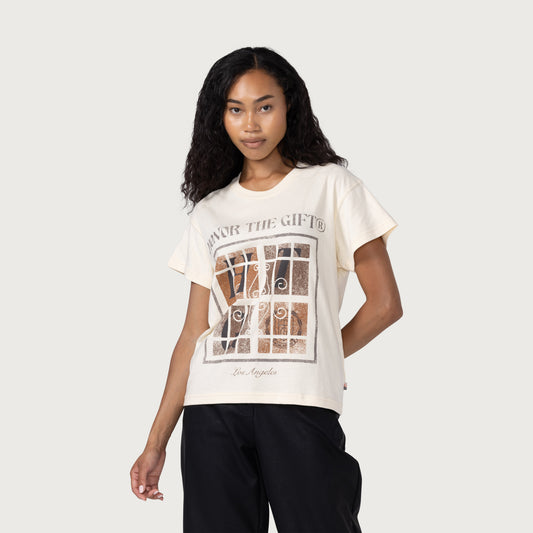 Womens HTG® Window Knit T-Shirt - Bone