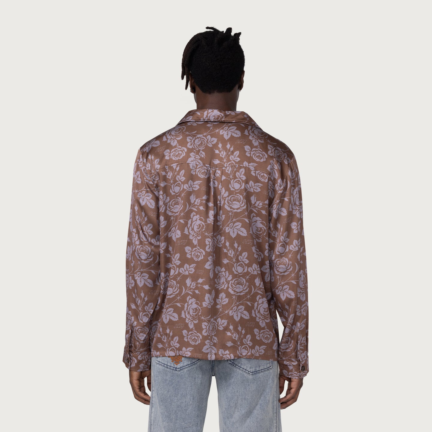 HTG® L/S Pattern Woven Shirt - Brown