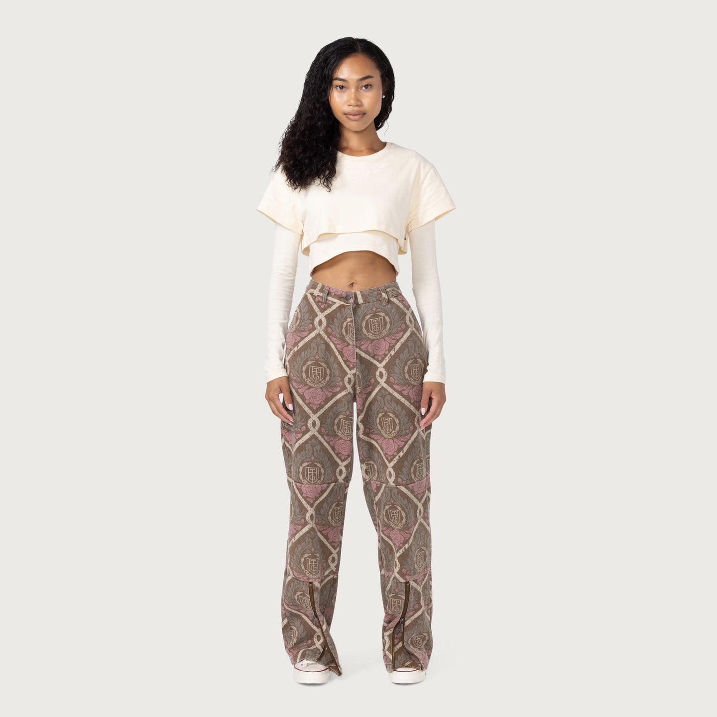 Womens Pleather Zipper Pant - Multi