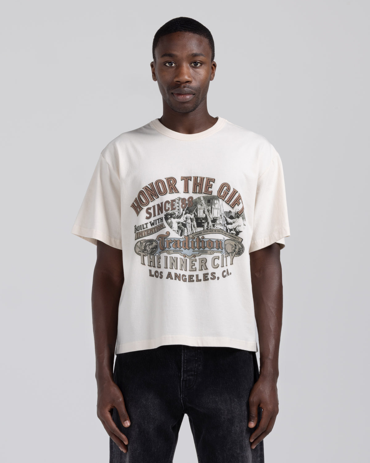 Built With Intention Tee - Bone