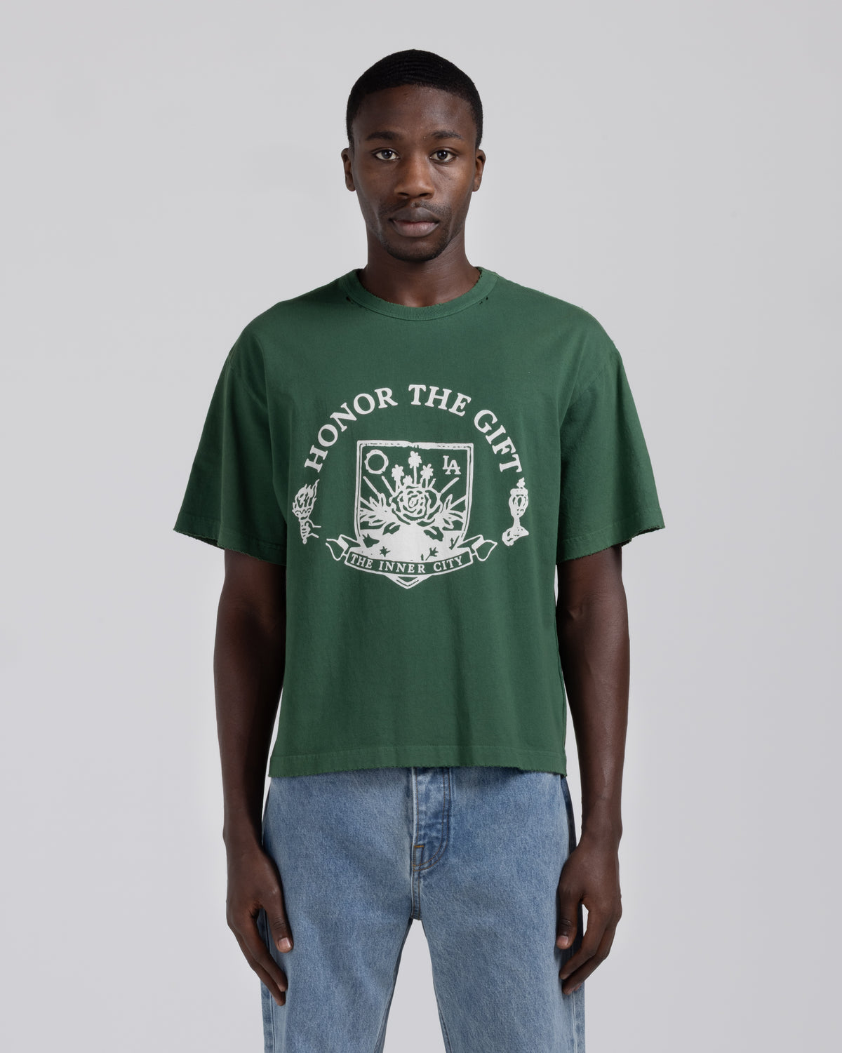 Emblem Tee - Vintage Forest Green