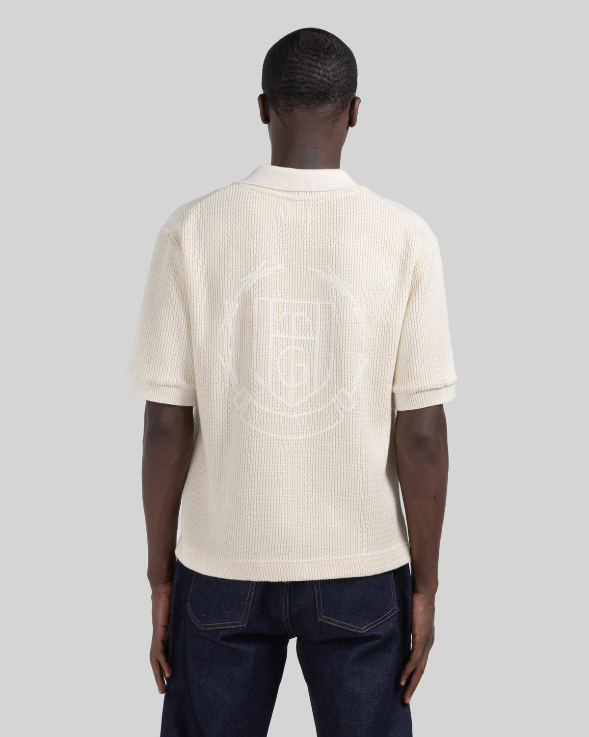 Knitted SS Polo - Bone