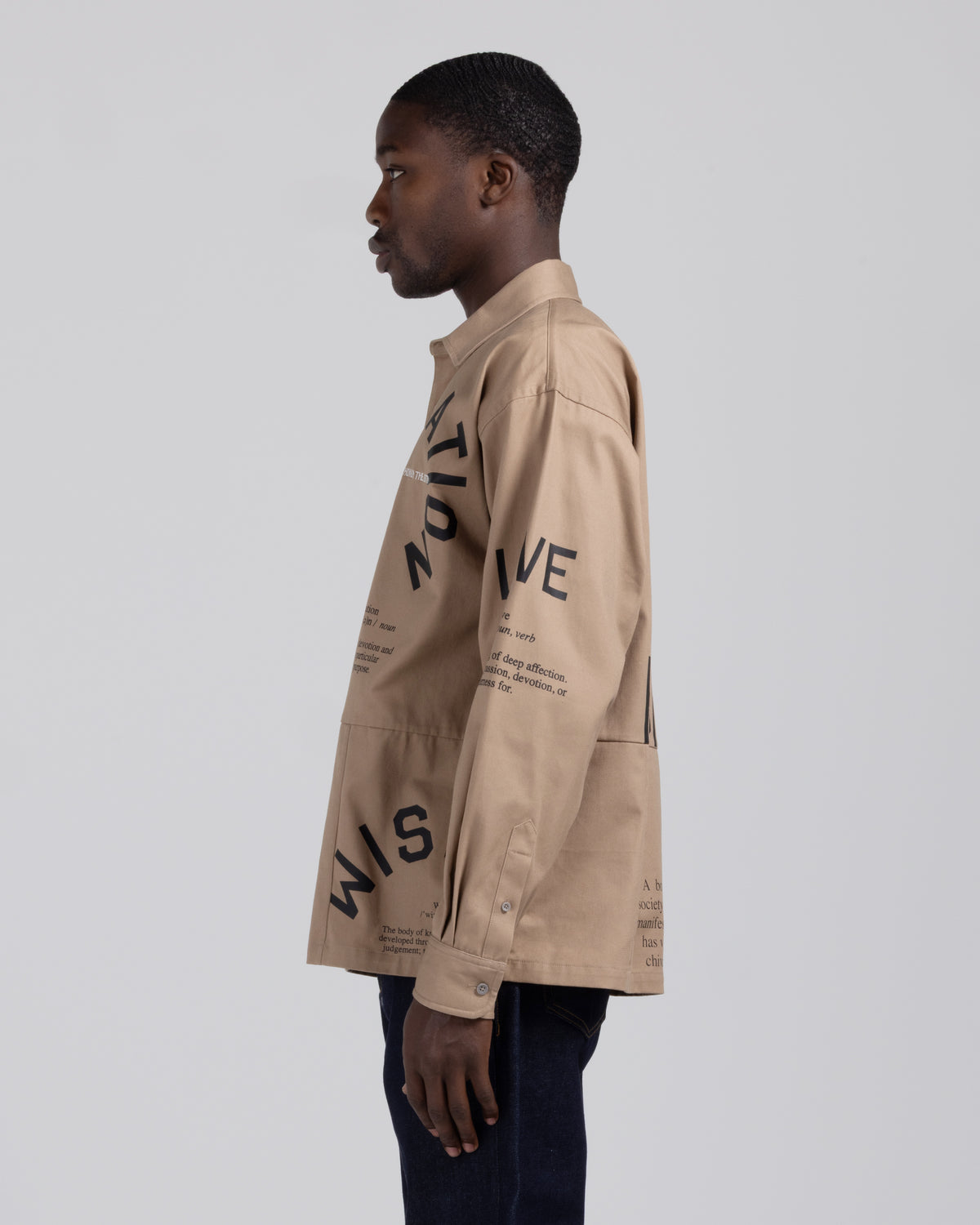 Paneled Button Up Shirt - Mocha Grey