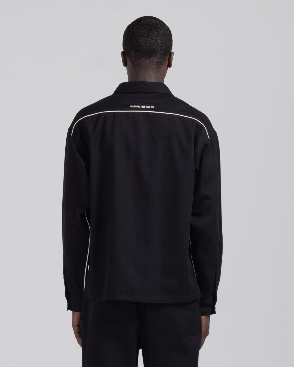 Twill Button Up Shirt - Black