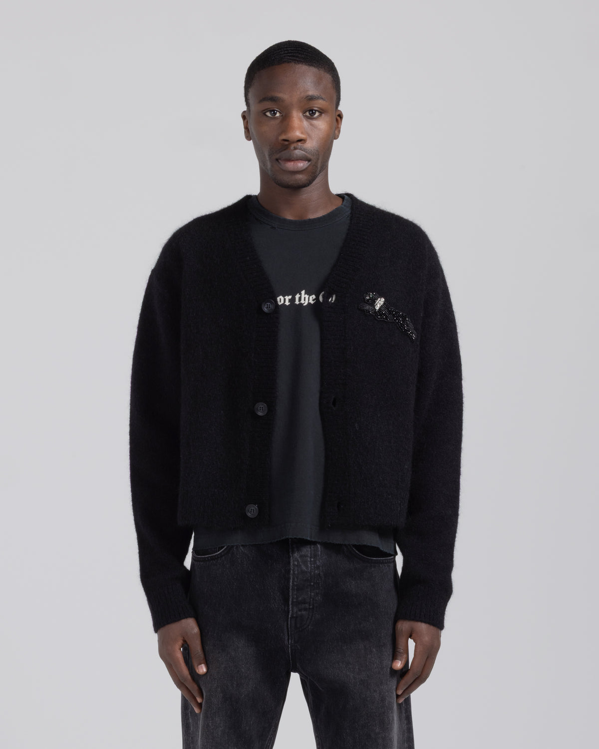 Mohair Cardigan - Black