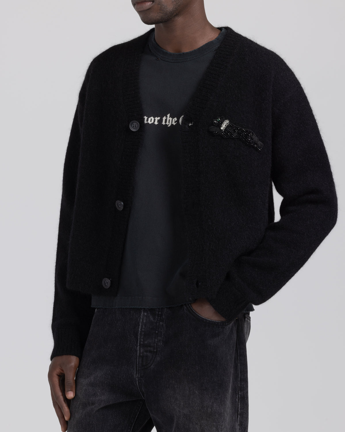 Mohair Cardigan - Black