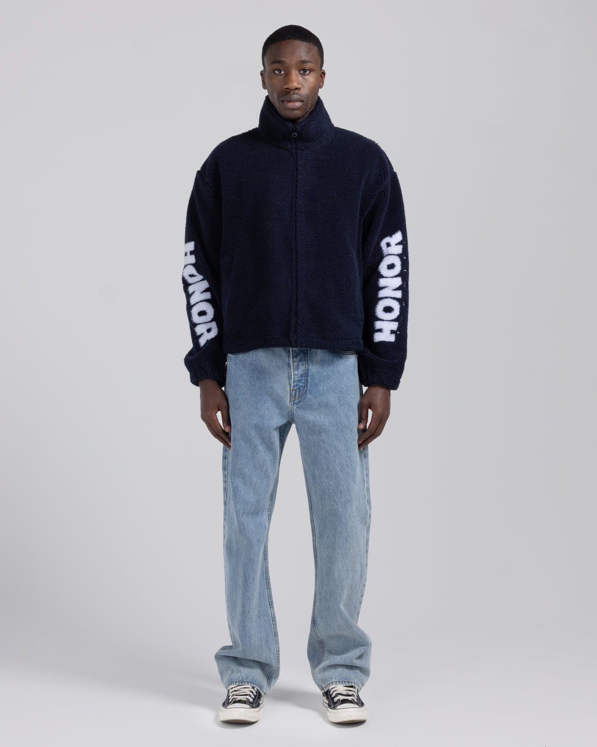 Fleece Full Zip Jacket - Navy
