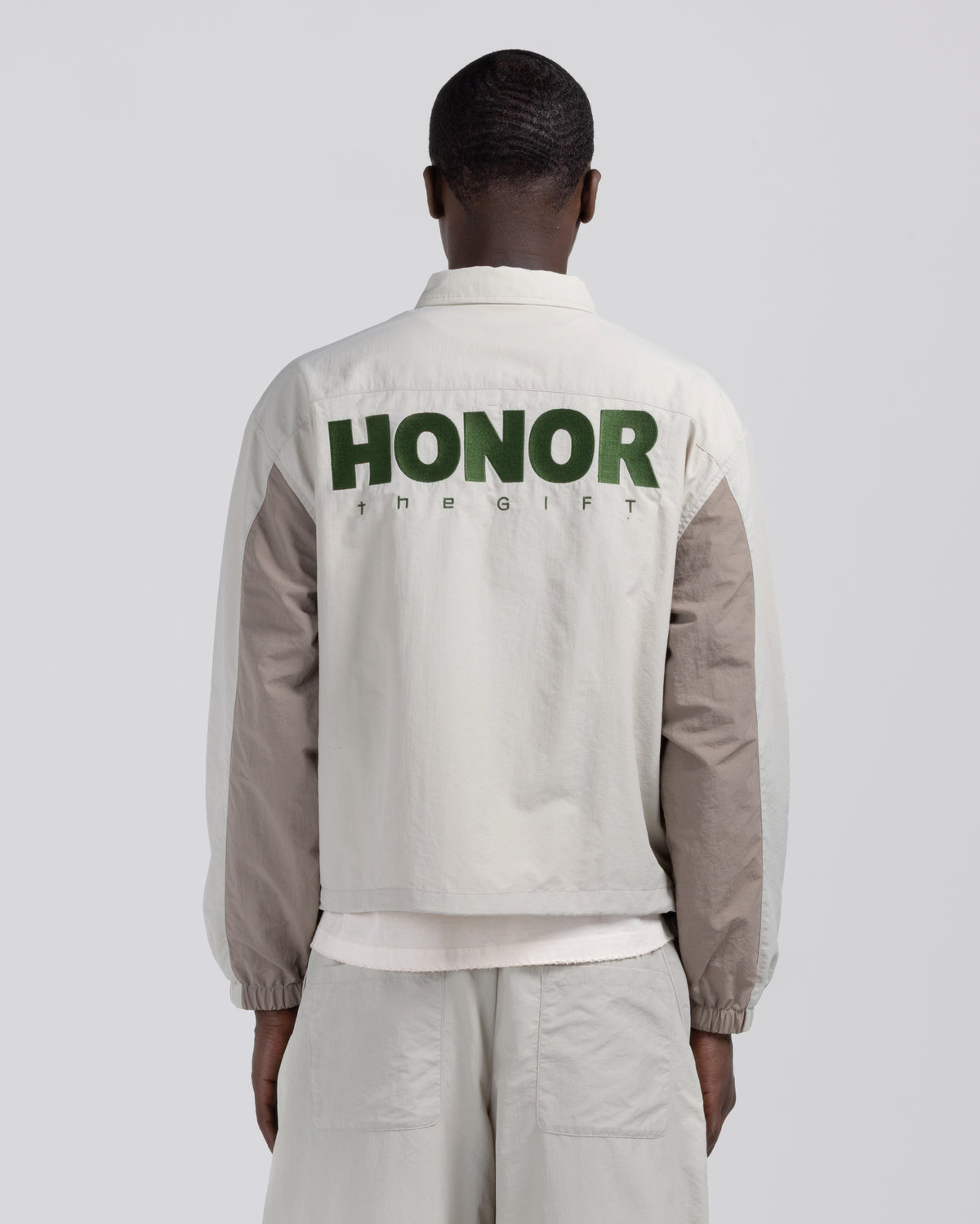Nylon Track Jacket - Sand Mocha Grey