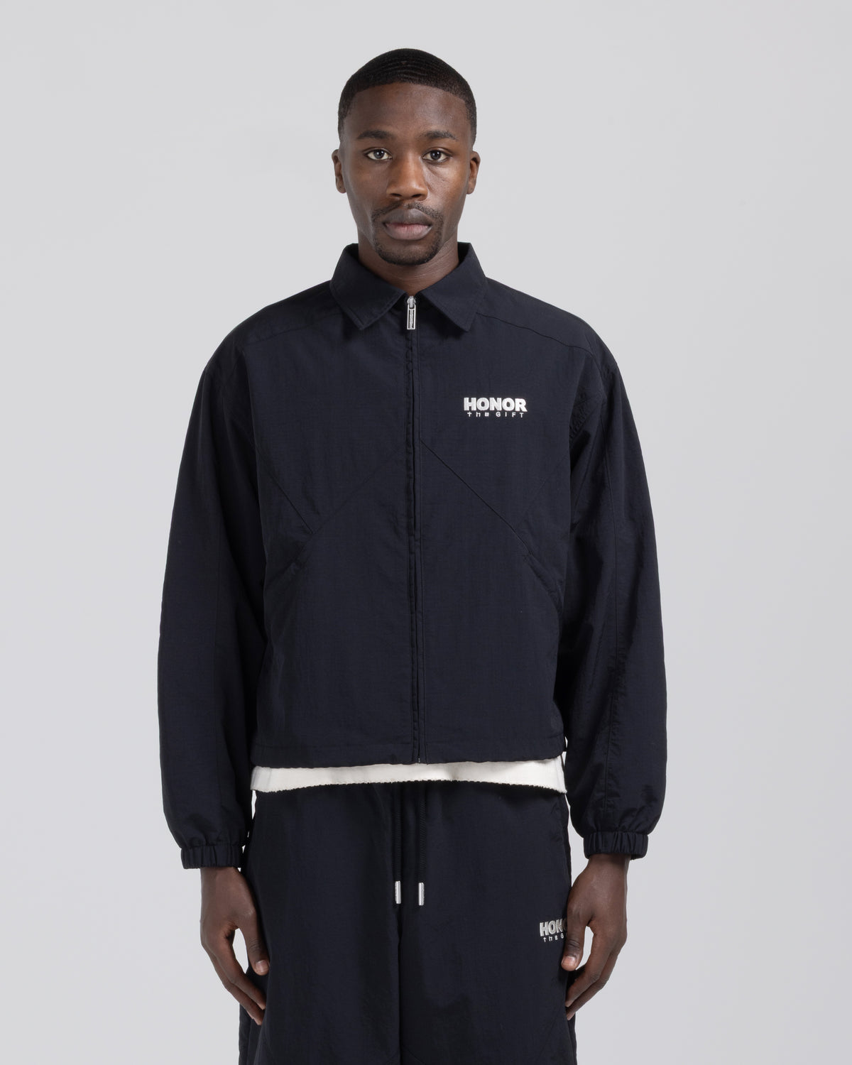 Nylon Track Jacket - Black